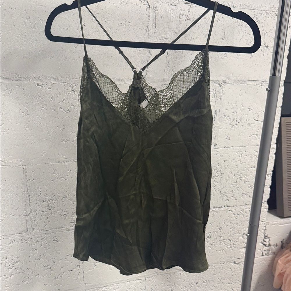 Socialite Olive Lace Detail Cami Top - BRAND NEW - Tags - Size XS